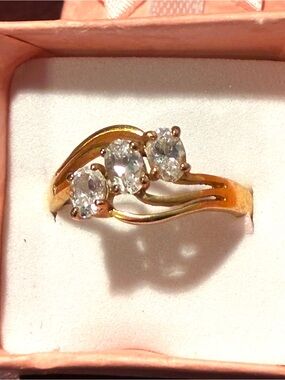 DAC Three-Stone Cubic Zirconia Ring - Women's Jewelry